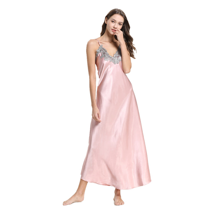 Damen elegantes Nachthemd mit filigraner Spitzenapplikation Drune