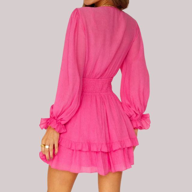 Drune | Wickelkleid mit Rüschen und Taillenban