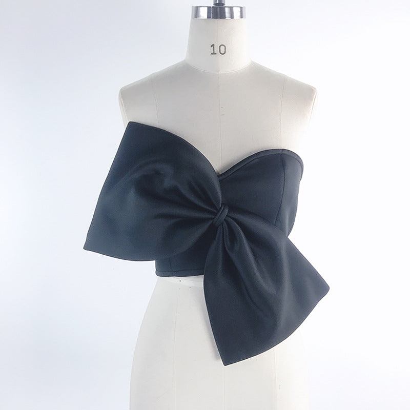 Damen Cropped Top mit dekorativem Schleifen-Design Drune