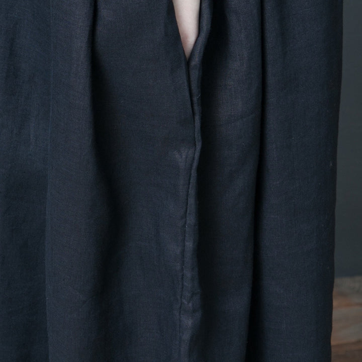 Damen lässiges Maxikleid mit V-Ausschnitt und lockerer Silhouette Drune