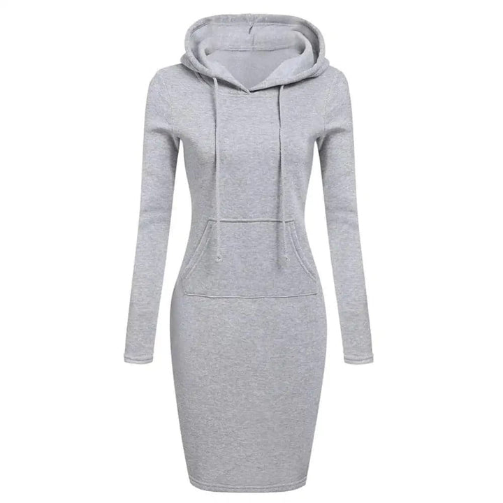 Drune | Hoodie Kleid - Lange Ärmel - Verstellbare Kapuze - Kängurutasche - Slim Fit