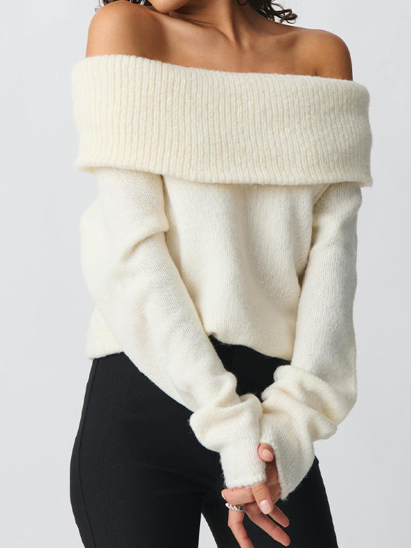 Drune | Y2k Off Shoulder Übergröße Pullover