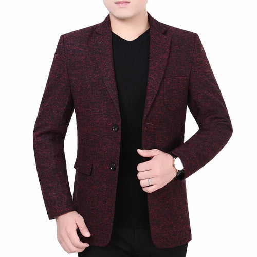 Herren Melierter Jersey-Blazer mit leichter Struktur und Zwei-Knopf-Silhouette Drune