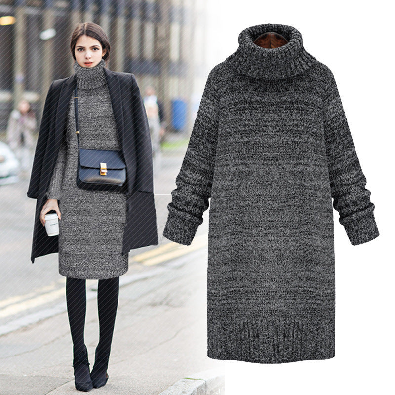 Damen Strickkleid mit hohem Kragen und lässigem Schnitt Drune