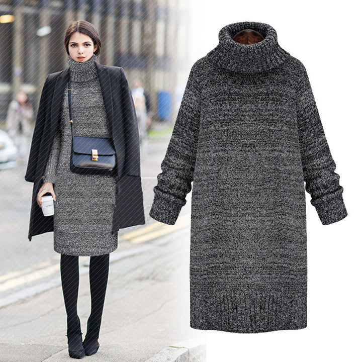 Damen Strickkleid mit hohem Kragen und lässigem Schnitt Drune