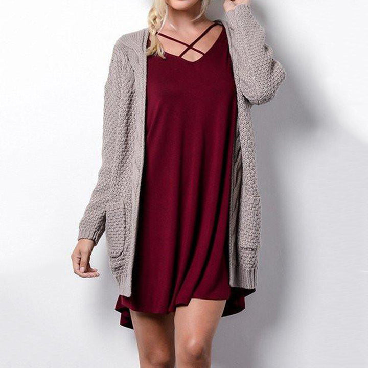 Damen Strickcardigan mit gemütlicher Oversized-Passform und Taschen Drune