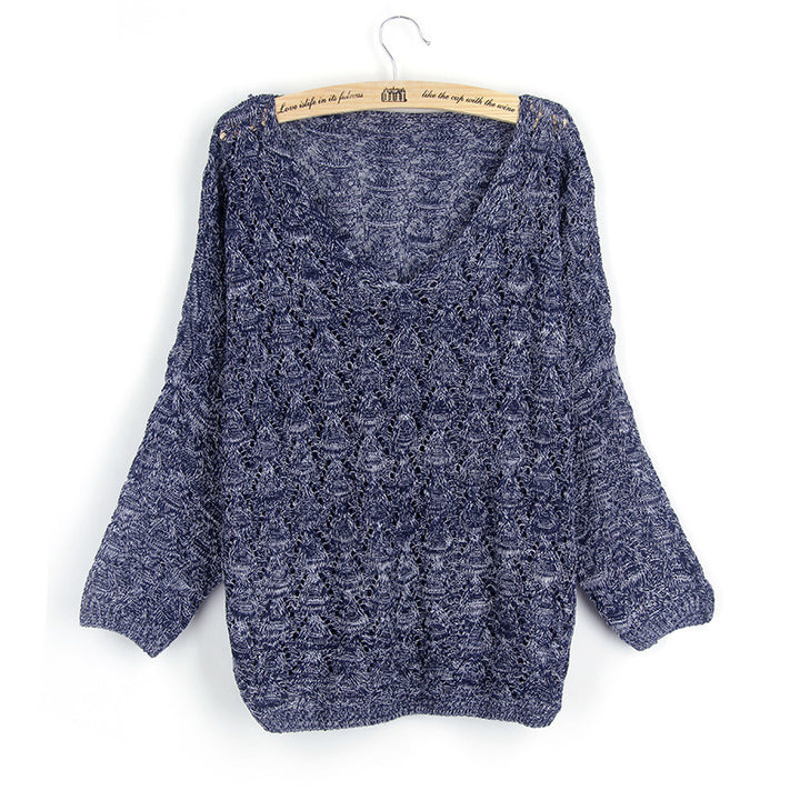 Damen Strickpullover mit V-Ausschnitt und luftiger Lochstruktur Drune
