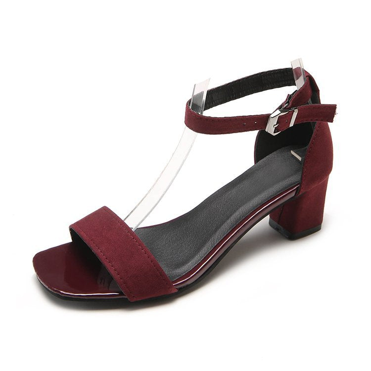 Damen Sandaletten mit transparentem Riemendesign und bequemen Blockabsatz Drune