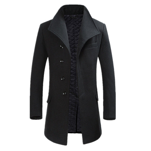 Herren Taillierter Chesterfield-Mantel aus Wollmix mit gesteppter Thermoinnenjacke Drune