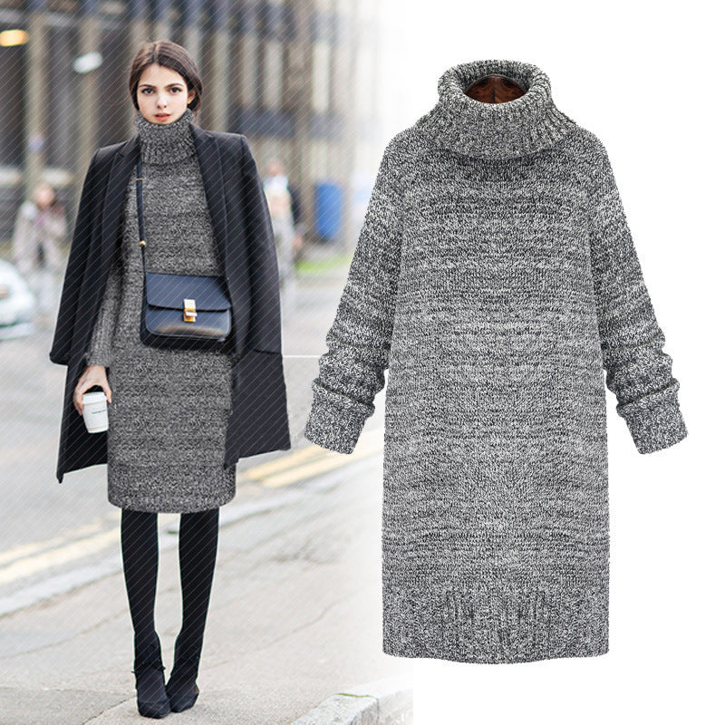 Damen Strickkleid mit hohem Kragen und lässigem Schnitt Drune