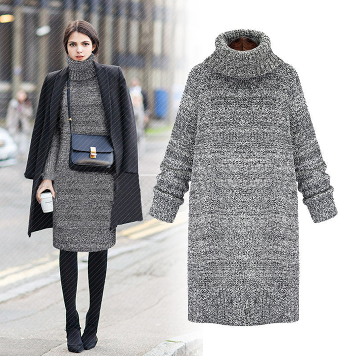 Damen Strickkleid mit hohem Kragen und lässigem Schnitt Drune