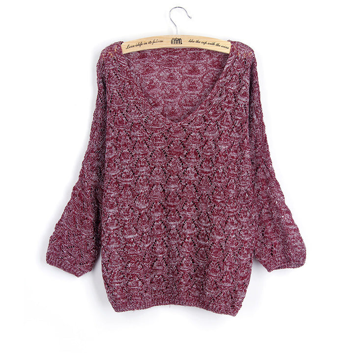 Damen Strickpullover mit V-Ausschnitt und luftiger Lochstruktur Drune