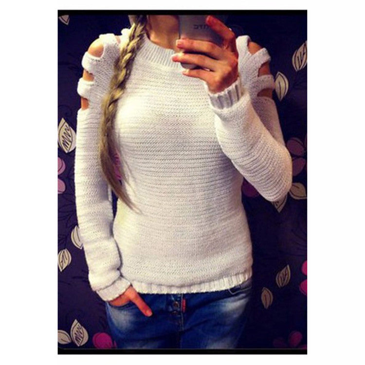 Damen Strickpullover mit innovativem Cut-Out-Design und glitzernden Details Drune