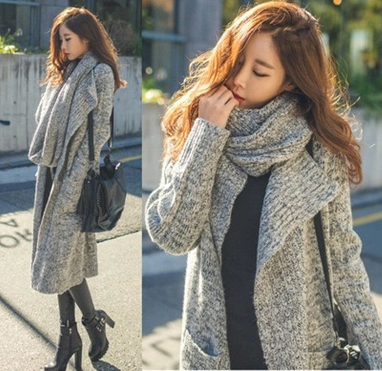 Damen Strickmantel mit oversized Schnitt und lässigen Taschen Drune