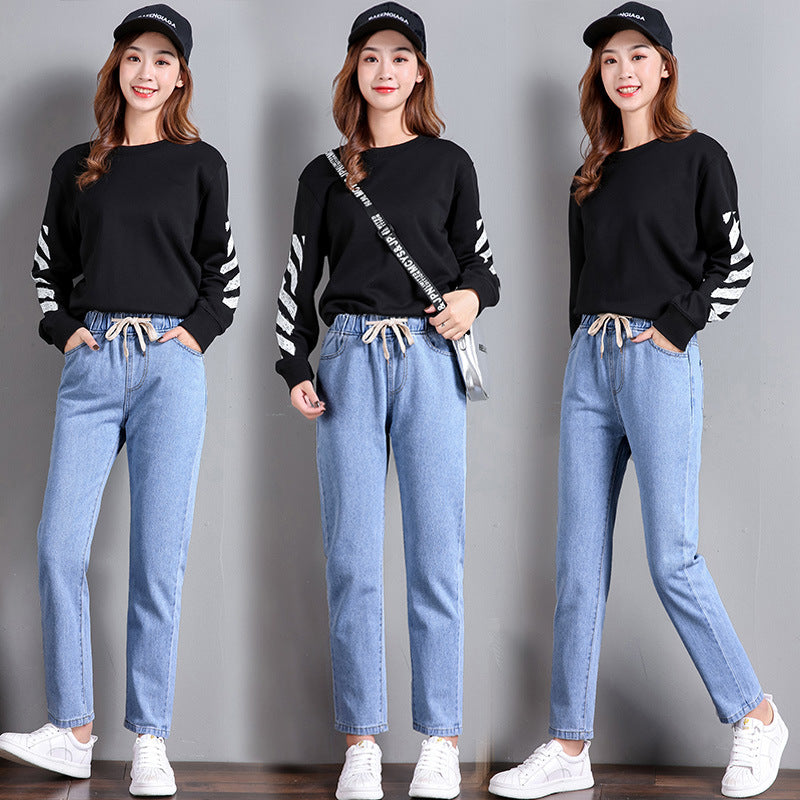 Damen Bequeme Jeans mit elastischem Bund und seitlichen Taschen Drune
