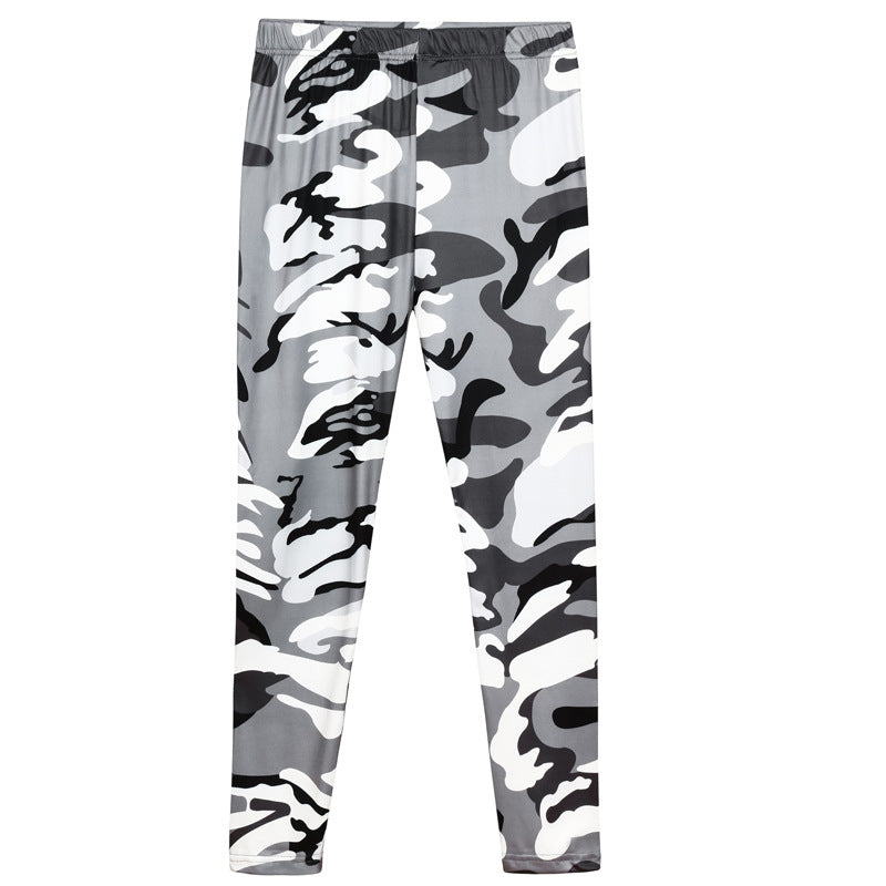 Damen Camouflage Fitness-Leggings im hochtaillierten Schnitt Drune