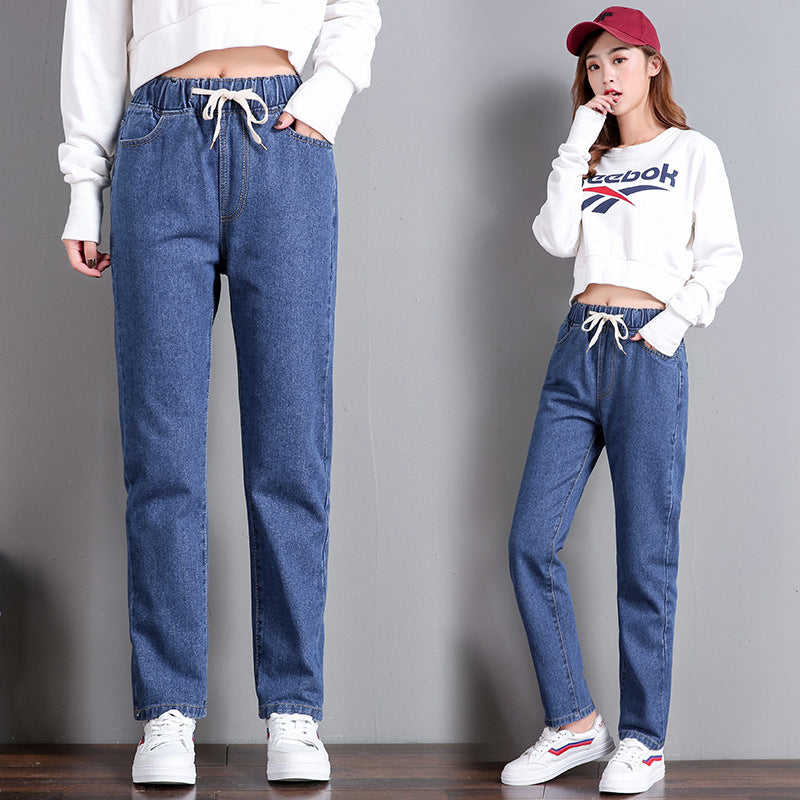 Damen Bequeme Jeans mit elastischem Bund und seitlichen Taschen Drune