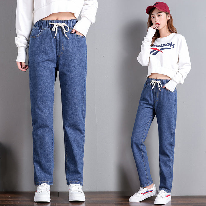 Damen Bequeme Jeans mit elastischem Bund und seitlichen Taschen Drune