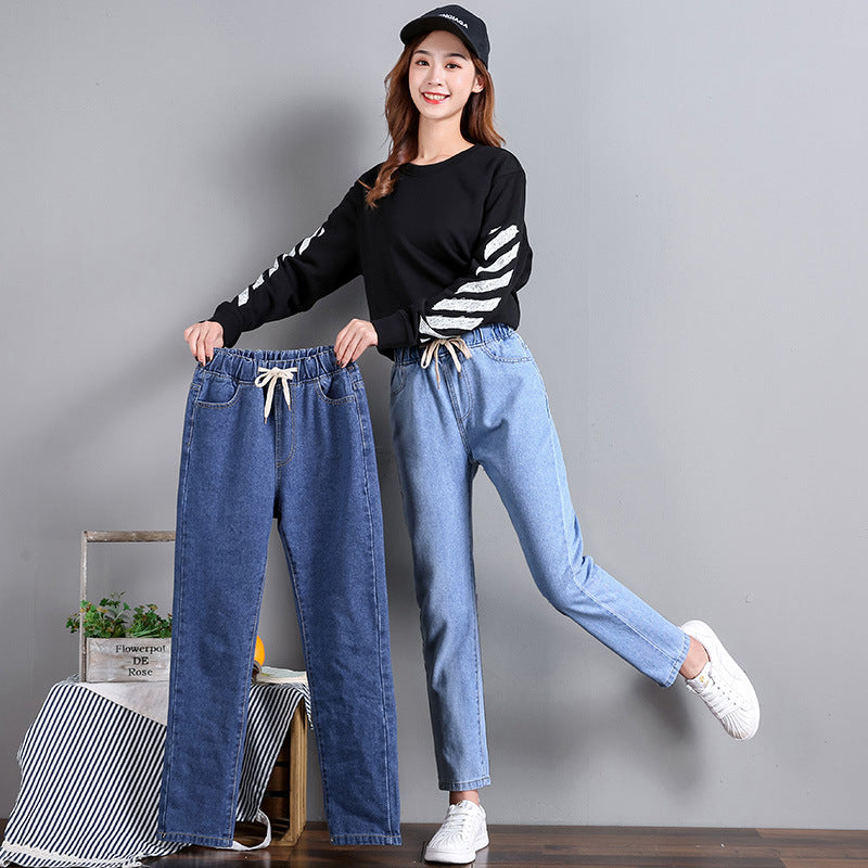 Damen Bequeme Jeans mit elastischem Bund und seitlichen Taschen Drune