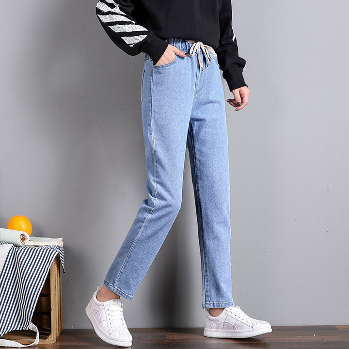 Damen Bequeme Jeans mit elastischem Bund und seitlichen Taschen Drune