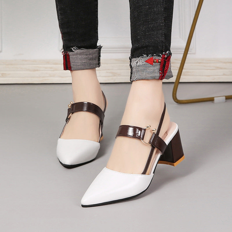Damen Slingback Pumps mit elegantem Blockabsatz und modischem Riemendesign Drune