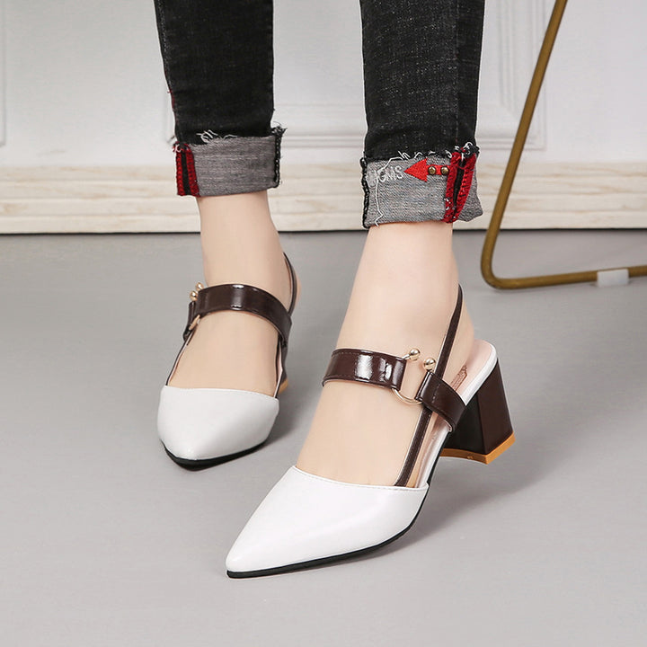 Damen Slingback Pumps mit elegantem Blockabsatz und modischem Riemendesign Drune