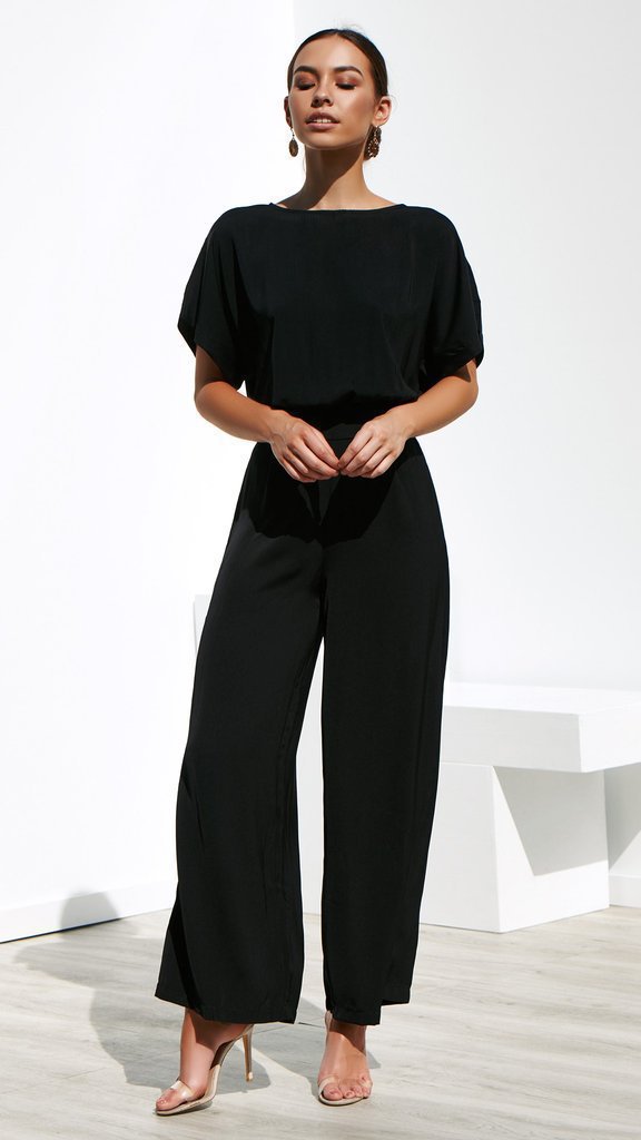 Damen Jumpsuit mit weitem Bein und elegantem Schnitt Drune
