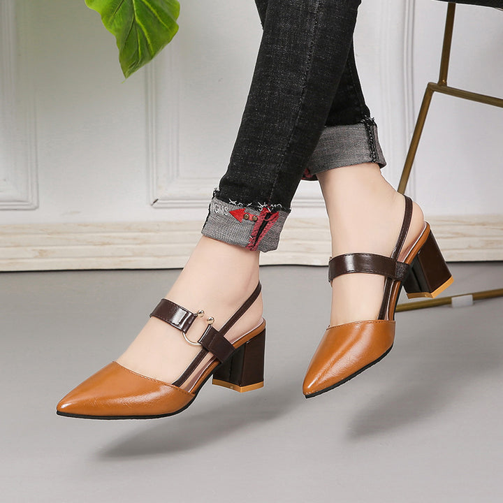 Damen Slingback Pumps mit elegantem Blockabsatz und modischem Riemendesign Drune