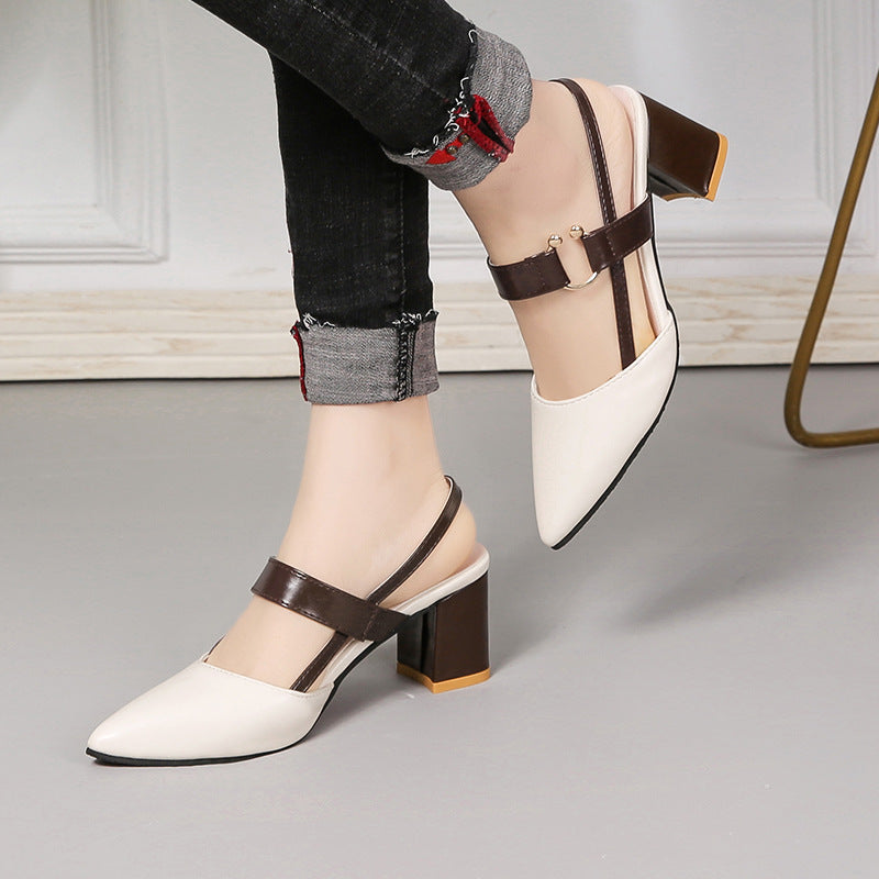 Damen Slingback Pumps mit elegantem Blockabsatz und modischem Riemendesign Drune