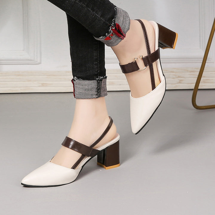 Damen Slingback Pumps mit elegantem Blockabsatz und modischem Riemendesign Drune