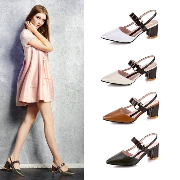 Damen Slingback Pumps mit elegantem Blockabsatz und modischem Riemendesign Drune