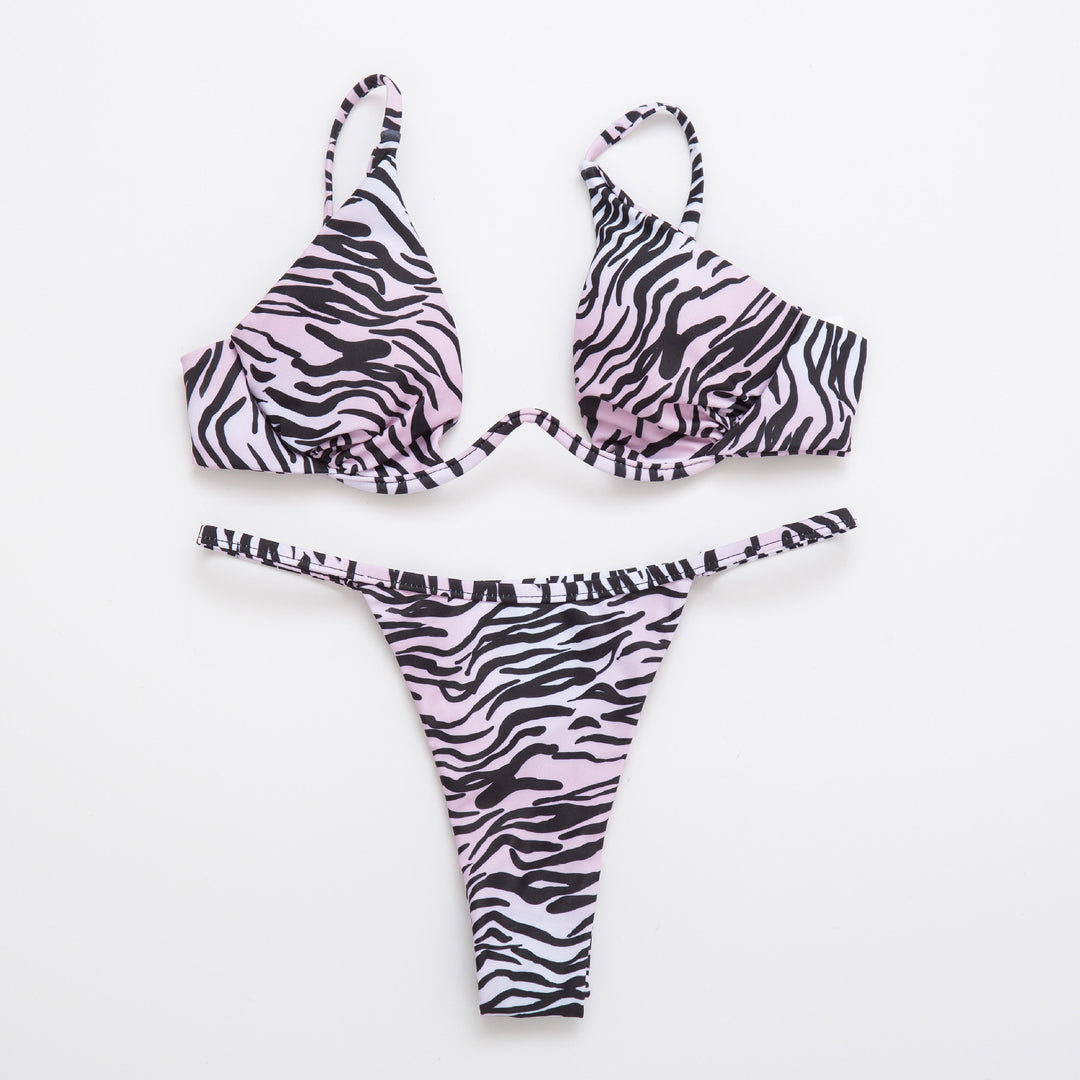 Damen Triangel-Bikini mit schimmerndem Oberteil und verstellbaren Trägern Drune
