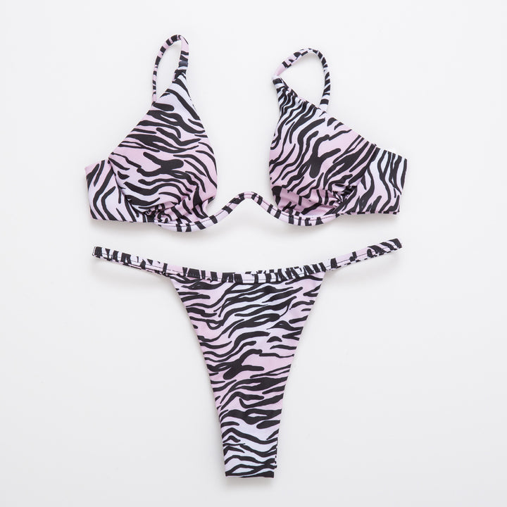 Damen Triangel-Bikini mit schimmerndem Oberteil und verstellbaren Trägern Drune