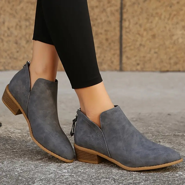 Drune | V-Ausschnitt Chic Dicke Absatzstiefel für Damen
