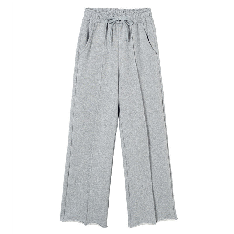 Damen lässiges Loungewear-Set mit Cropped-Zip-Hoodie und weitem Hosen Drune