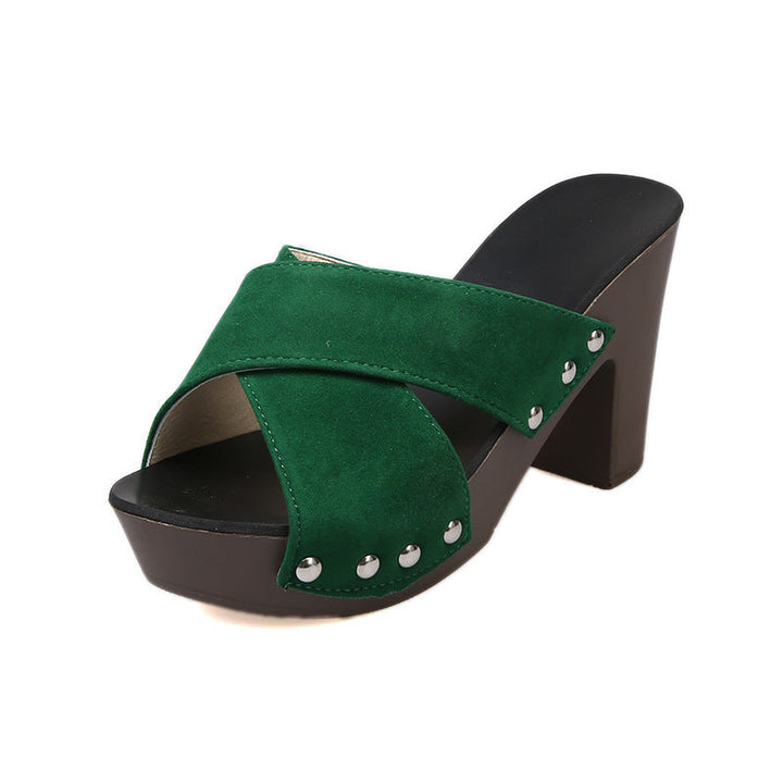 Damen Blockabsatz Sandalen Drune