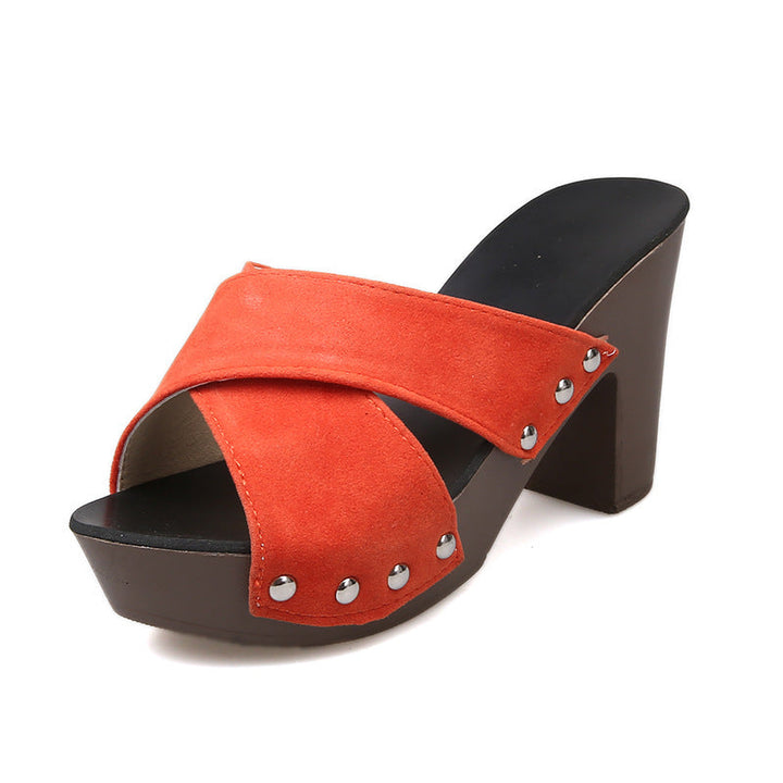 Damen Blockabsatz Sandalen Drune