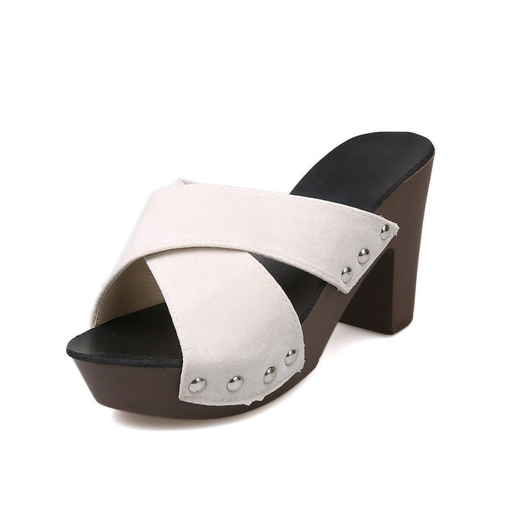 Damen Blockabsatz Sandalen Drune