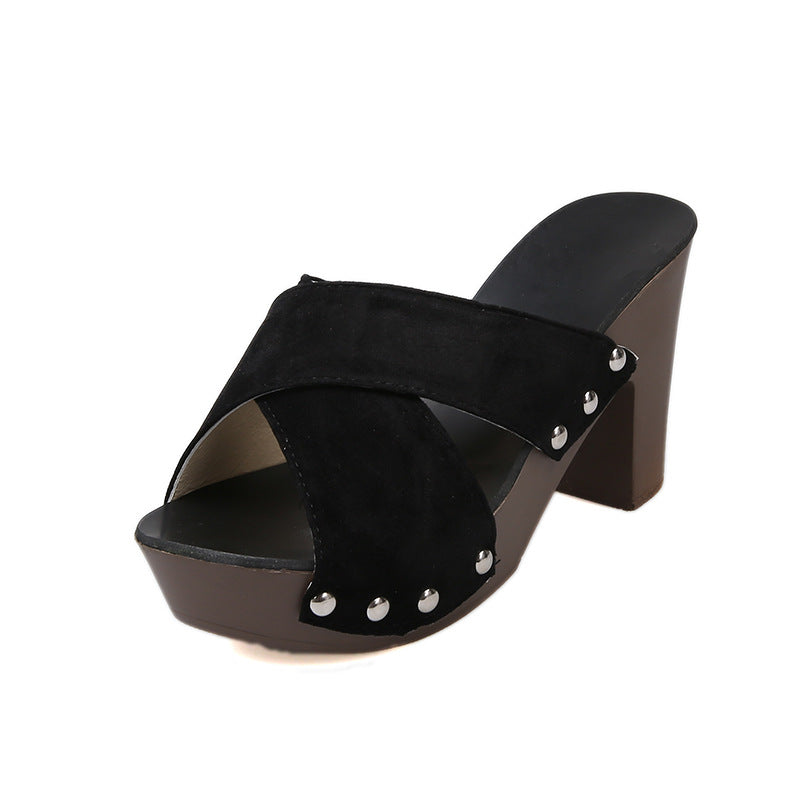 Damen Blockabsatz Sandalen Drune
