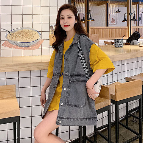 Damen Oversized Denim Weste Drune