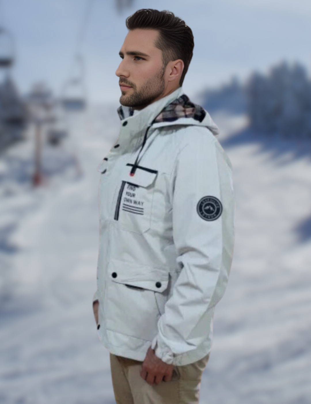 Drune | Herren Mid-Länge Windbreaker Jacke - Mit Kapuze