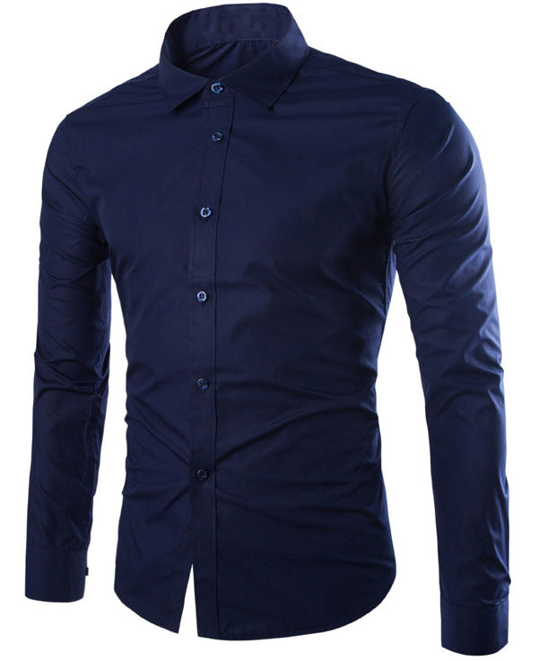 Herren nan tailliertes Business-Hemd mit Kentkragen, leichtem Stretch und schmaler Silhouette Drune