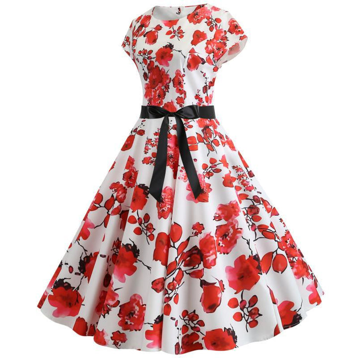 Damen Swingkleid mit floralem Muster und Betondetails Drune