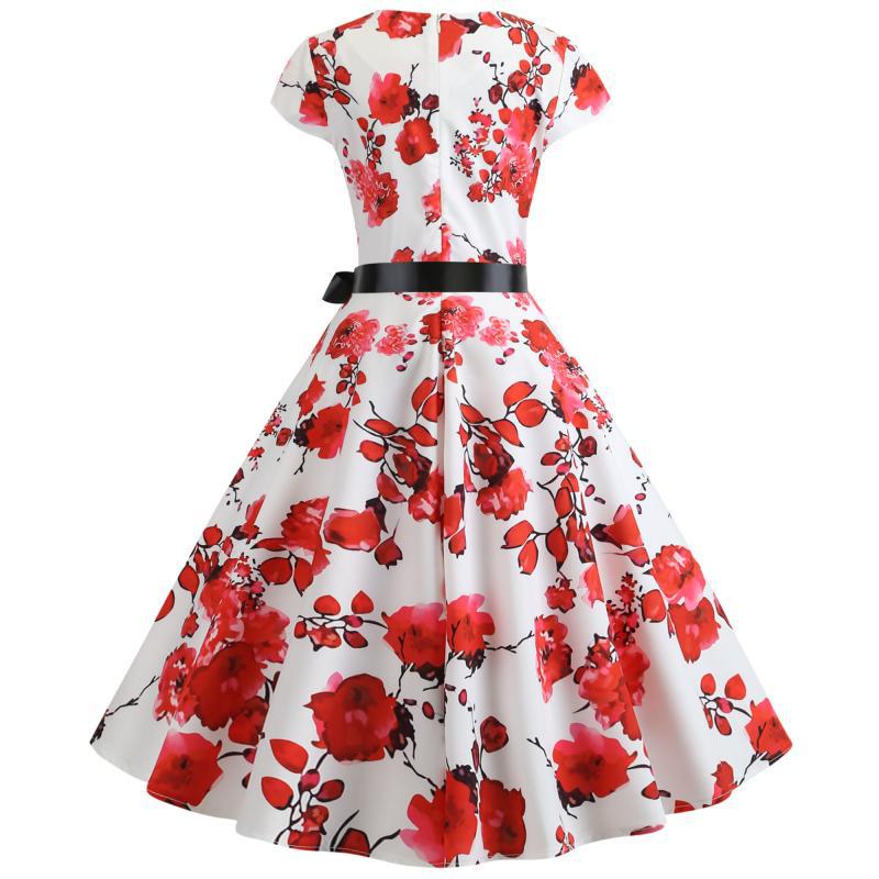 Damen Swingkleid mit floralem Muster und Betondetails Drune