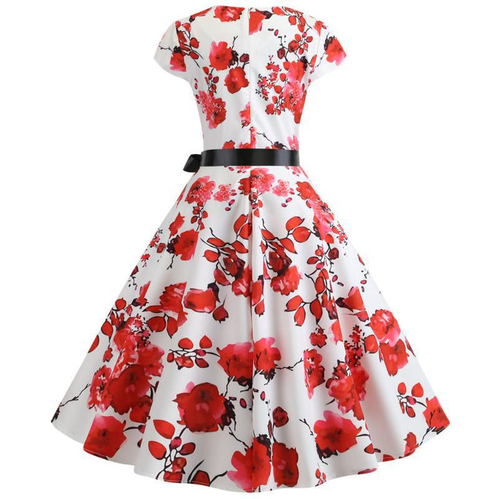 Damen Swingkleid mit floralem Muster und Betondetails Drune