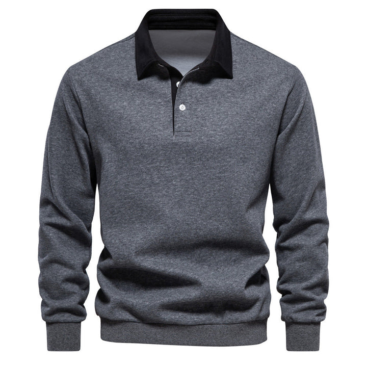 Drune | Elegantes Herren Langarm Polo Shirt Mit Klassischem Kragen