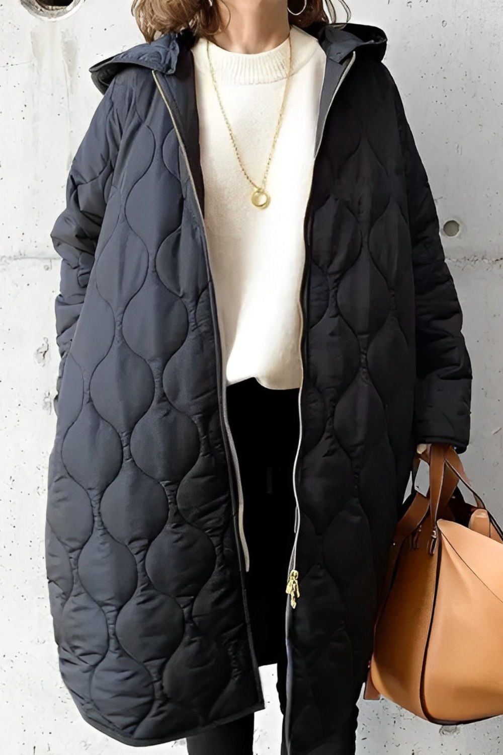 Drune | Lässiger Parka-Mantel mit Kapuze Aus Argyle