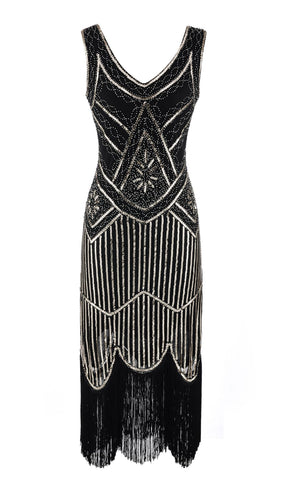 Drune | 1920Er Gatsby-Kleid Schwarz Gold