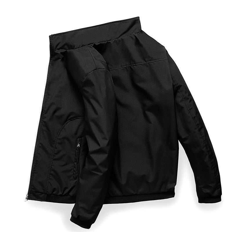 Herren Leichte Microfaser-Bomberjacke mit Stehkragen und elastischen Bündchen Drune