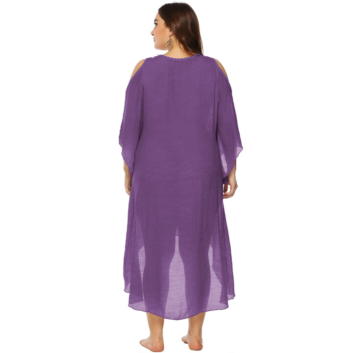 Damen mit floralem Stickdesign Strandüberwurf Drune